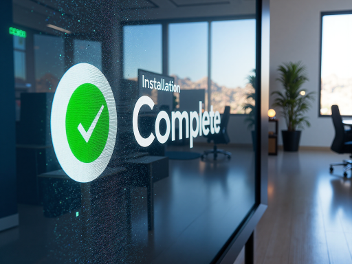 成功案例展示图片，显示现代化办公室环境，员工正在使用电脑工作，墙上挂着公司标识，展现积极向上的企业文化氛围